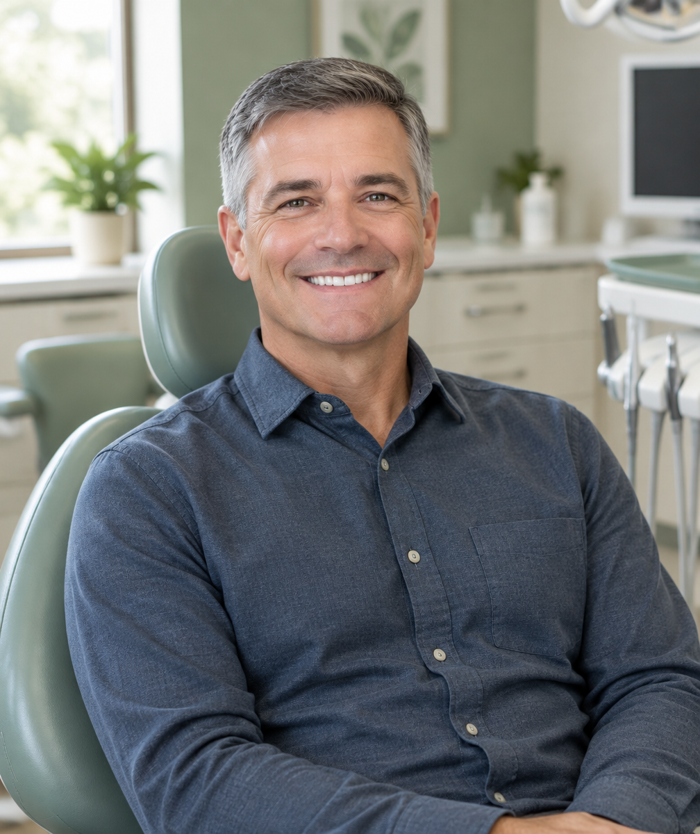 Man in his late fifties with a bright natural smile